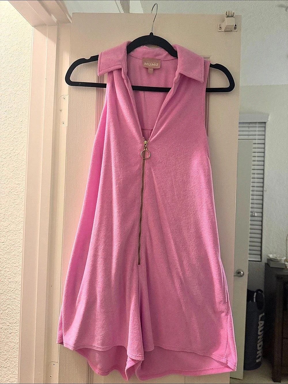 Show Me Your Mumu Pink Zip Front Romper Size XS Like New